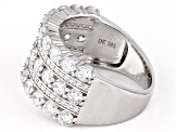 Pre-Owned White Cubic Zirconia Rhodium Over Sterling Silver Ring 5.25ctw