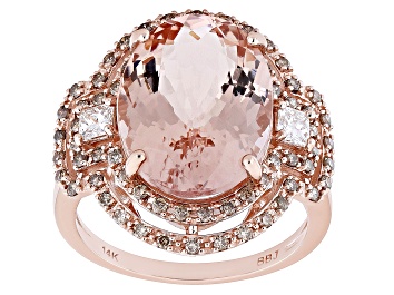 Picture of Pre-Owned Peach Morganite 14k Rose Gold Ring 7.88ctw