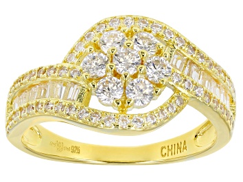 Picture of Pre-Owned White Cubic Zirconia 18k Yellow Gold Over Sterling Silver Ring 1.75ctw