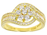 Pre-Owned White Cubic Zirconia 18k Yellow Gold Over Sterling Silver Ring 1.75ctw