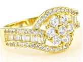 Pre-Owned White Cubic Zirconia 18k Yellow Gold Over Sterling Silver Ring 1.75ctw