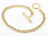 Pre-Owned 18k Yellow Gold Over Sterling Silver 4.5mm Curb Link Toggle Bracelet
