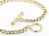 Pre-Owned 18k Yellow Gold Over Sterling Silver 4.5mm Curb Link Toggle Bracelet