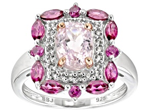 Pre-Owned Pink Kunzite Rhodium Over Silver Ring 2.53ctw