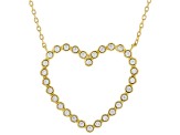 Pre-Owned White Cubic Zirconia 18K Yellow Gold Over Sterling Silver Heart Necklace 0.72ctw
