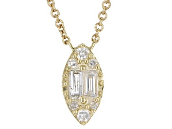 Picture of Pre-Owned White Diamond 10k Yellow Gold Necklace 0.20ctw