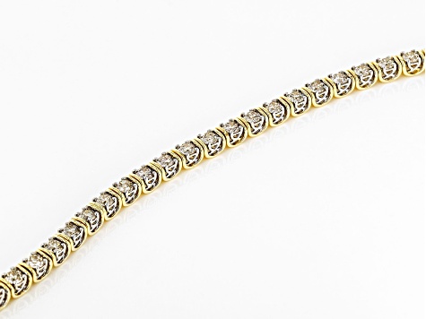 Pre-Owned White Diamond 10k Yellow Gold Tennis Bracelet 6.00ctw