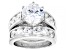 Pre-Owned White Cubic Zirconia Rhodium Over Sterling Silver Ring Set 10.20ctw