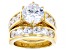 Pre-Owned White Cubic Zirconia 18k Yellow Gold Over Sterling Silver Ring Set 10.20ctw