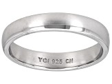 Pre-Owned Rhodium Over Sterling Silver 4mm Band Ring