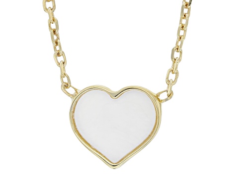 Pre-Owned 10K Yellow Gold Mother-Of-Pearl Heart Necklace