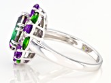 Pre-Owned Mystic Fire(R) Green Topaz Rhodium Over Silver Ring 4.25ctw
