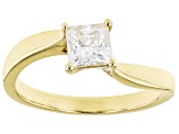 Pre-Owned Moissanite 14k Yellow Gold Ring .70ct DEW