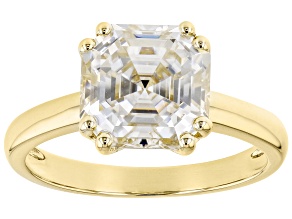 Pre-Owned Moissanite 14k Yellow Gold Ring 3.92ct DEW