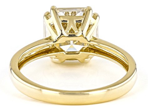 Pre-Owned Moissanite 14k Yellow Gold Ring 3.92ct DEW