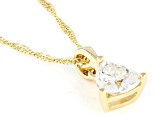 Pre-Owned Moissanite 14k Yellow Gold Solitaire Pendant .70ct DEW