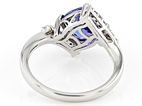 Pre-Owned Blue Tanzanite With White Diamond Platinum Ring 2.35ctw