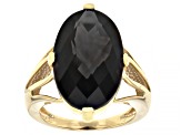 Pre-Owned Brown Smoky Quartz 18k Yellow Gold Over Sterling Silver Ring 10.65ctw