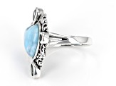 Pre-Owned Blue Larimar Sterling Silver Ring 0.94ctw
