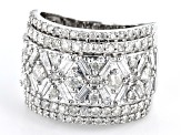 Pre-Owned White Diamond 950 Platinum Wide Band Ring 2.00ctw