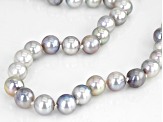 Pre-Owned Platinum Cultured Japanese Akoya Pearl Sterling Silver 18 Inch Necklace