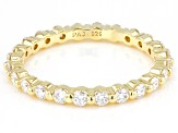 Pre-Owned Moissanite 14k Yellow Gold Over Silver Eternity Band Ring .66ctw DEW.