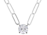 Pre-Owned Moissanite Platineve paperclip necklace 1.00ct DEW