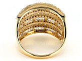 Pre-Owned White Diamond 10K Yellow Gold Wide Band Ring 2.00ctw