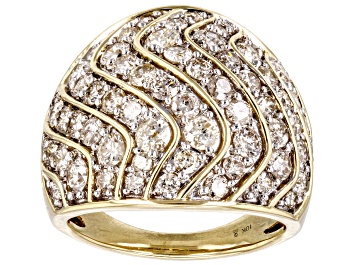 Picture of Pre-Owned White Diamond 10k Yellow Gold Dome Ring 3.00ctw