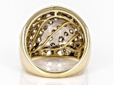Pre-Owned White Diamond 10k Yellow Gold Dome Ring 3.00ctw