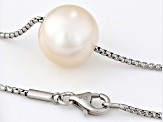 Pre-Owned Genusis™ White Cultured Freshwater Pearl Rhodium Over Sterling Silver Necklace