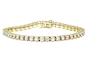 Picture of Pre-Owned White Diamond 10k Yellow Gold Tennis Bracelet 3.00ctw