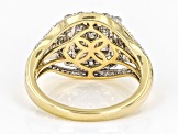 Pre-Owned White Diamond 10k Yellow Gold Cluster Ring 1.00ctw