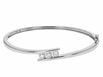 Picture of Pre-Owned Moissanite Platineve Bangle Bracelet .99ctw DEW.