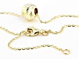 Pre-Owned 10k Yellow Gold Rolo Link Diamond-Cut Bead 20 Inch Necklace