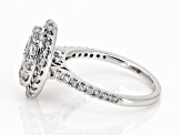 Pre-Owned White Diamond 14k White Gold Halo Cluster Ring 1.50ctw