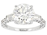 Pre-Owned Moissanite Platineve Engagement Ring 3.94ctw DEW.