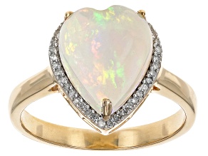 Pre-Owned Multicolor Ethiopian Opal 10k Yellow Gold Ring 2.49ctw
