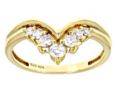 Pre-Owned Moissanite 14k Yellow Gold Over Sterling Silver Ring With Set of Two Bands 2.54ctw DEW.