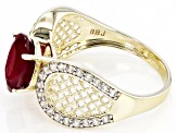 Pre-Owned Red Mahaleo(R) Ruby 10k Yellow Gold Ring 2.89ctw