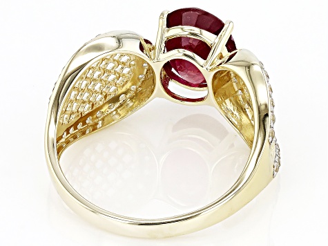 Pre-Owned Red Mahaleo(R) Ruby 10k Yellow Gold Ring 2.89ctw