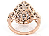 Pre-Owned Champagne And White Diamond 10k Rose Gold Halo Ring 2.00ctw