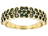 Pre-Owned Round Green Diamond 10k Yellow Gold Band Ring 1.00ctw