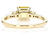 Pre-Owned Yellow Beryl With White Zircon 10k Yellow Gold Ring 1.28ctw
