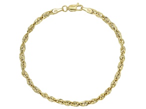 Pre-Owned 10K Yellow Gold 3.2MM Diamond-Cut Rope Link Bracelet