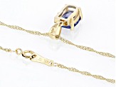 Pre-Owned Blue Tanzanite 10k Yellow Gold Pendant With Chain 1.18ctw
