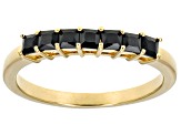 Pre-Owned Black Spinel 18k Yellow Gold Over Sterling Silver Ring 0.50ctw