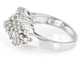 Pre-Owned White Diamond Rhodium Over Sterling Silver Cluster Ring 1.20ctw
