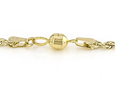 Pre-Owned 10k Yellow Gold 2.05mm Silk Rope 20 Inch Chain With 10k Yellow Gold Magnetic Clasp