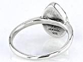 Pre-Owned 12x8mm Roman Glass Sterling Silver Solitaire Ring